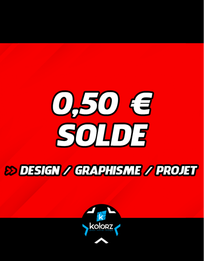 Solde 0,50 € design, main d'oeuvre graphique ou projet.