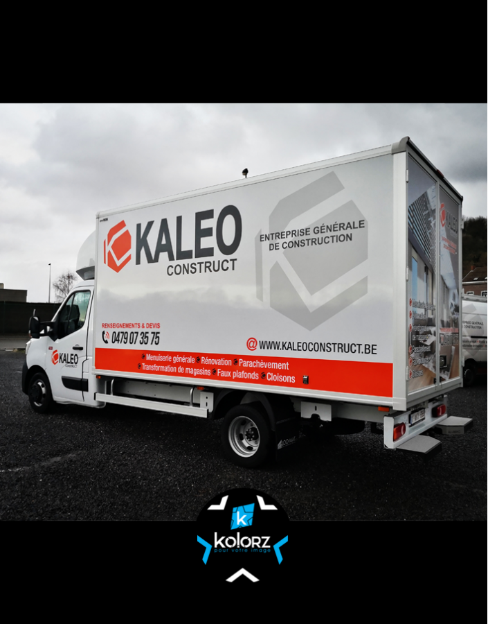 Lettrage camionnette KALEO CONSTRUCT